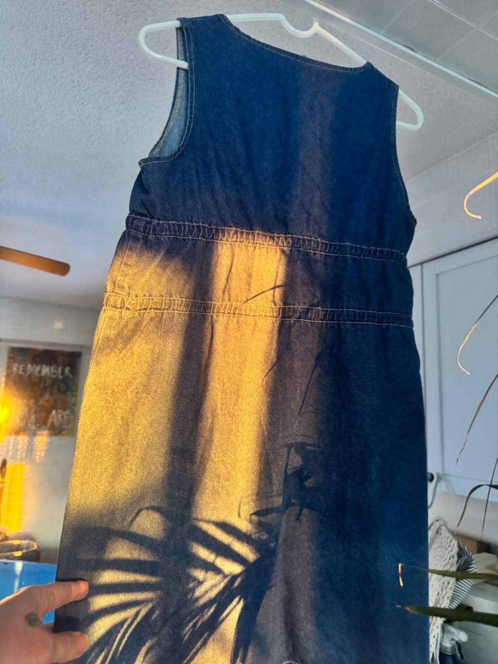 NWT Missguided Denim Tie-Front Mini Dress - Retro 90s Style - L - Picture 4 of 7